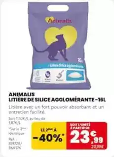 Animalis Animalis litiere de silice agglomerante offre