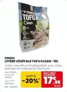 Animalis Croci litiere vegetale tofu clean offre