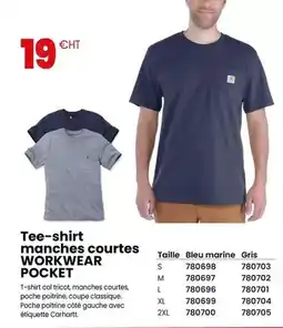 Au Forum du Bâtiment Tee-shirt manches courtes workwear pocket offre