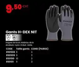 Au Forum du Bâtiment Hanger - gants h-dex nit offre
