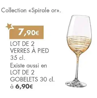 E.Leclerc Lot de 2 verres à pied offre