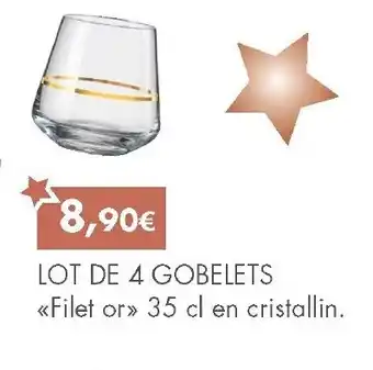 E.Leclerc Lot de 4 gobelets offre