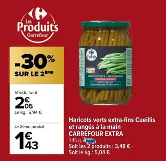 Carrefour Market Haricots verts extra-fins cueillis offre