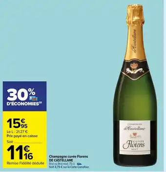 Carrefour Market Champagne cuvée Florens De Castellane offre