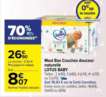 Carrefour Market Maxi Box Couches douceur naturelle offre