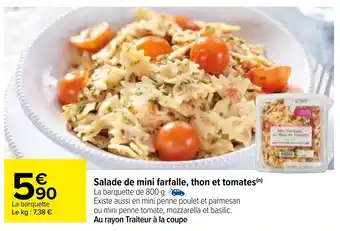 Carrefour Salade de mini farfalle, thon et tomates offre