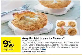 Carrefour 4 coquilles Saint-Jacques offre