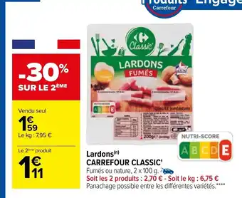 Carrefour Lardons Carrefour Classic offre