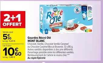 Carrefour Gourdes Récré O'lé Mont Blanc offre