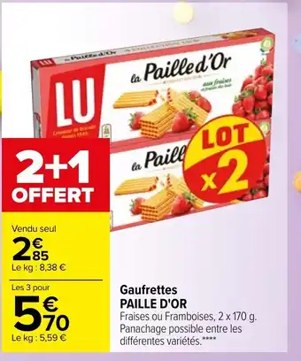 Carrefour Gaufrettes Paille d'Or offre