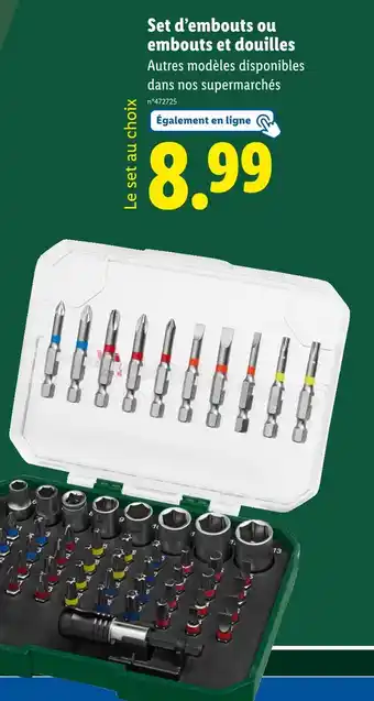 Lidl PARKSIDE Set d'embouts ou embouts et douilles offre