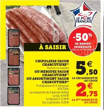 Super U Chipolatas facon charcutiere offre