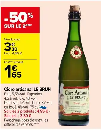Carrefour Cidre artisanal Le Brun offre