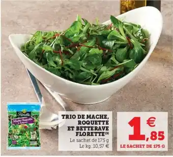 Super U Trio de mache roquette et betterave florette offre