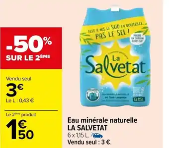 Carrefour Eau Minérale Naturelle La Salvetat offre