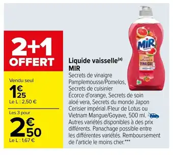 Carrefour Liquide Vaisselle Mir offre