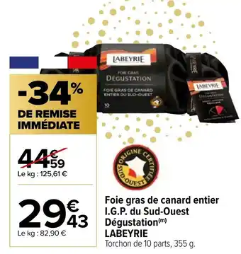 Carrefour Foie Gras de Canard Entier offre