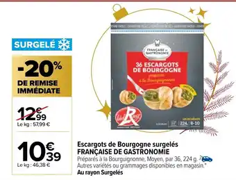 Carrefour Escargots de Bourgogne Surgelés offre