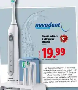 Lidl Brosse à dents à ultrasons sans fil offre