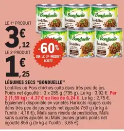 E.Leclerc BONDUELLE Légumes secs offre