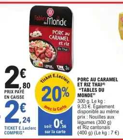 E.Leclerc TABLES DU MODE Porc auc caramel et riz thai offre