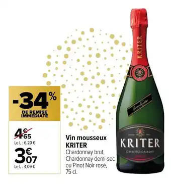 Carrefour Vin Mousseux Kriter offre