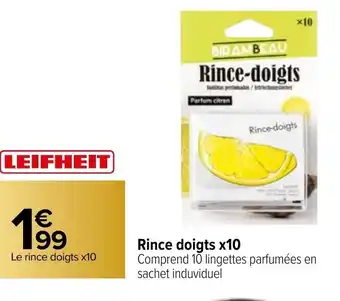 Carrefour Rince Doigts x10 offre