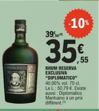 E.Leclerc DIPLOMATICO Rhum reserva exclusiva offre