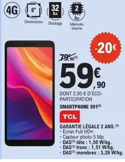 E.Leclerc TCL Smartphone 501 offre