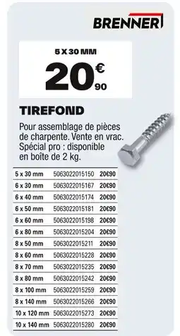 Brico Dépôt Tirefond offre