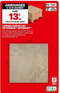 Brico Dépôt Carrelage de sol exterieur veymont offre