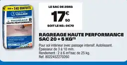 Brico Dépôt Ragréage haute performance offre