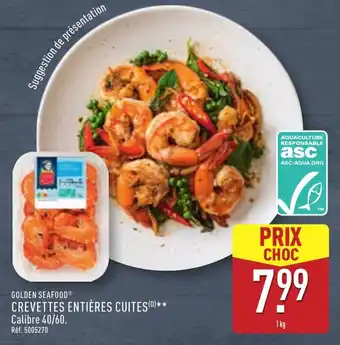ALDI Crevettes entières cuites offre
