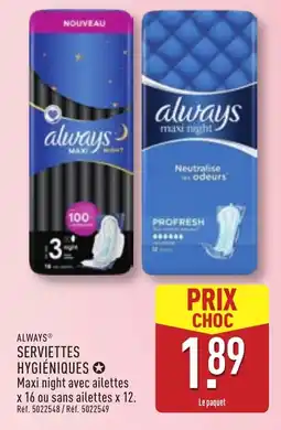 ALDI Serviettes hygiéniques offre