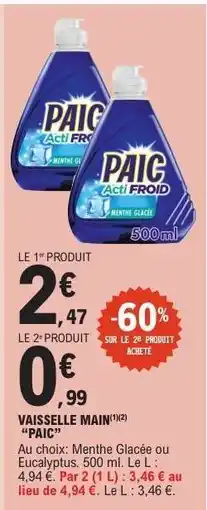 E.Leclerc VAISSELLE MAIN PAIC offre