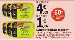 E.Leclerc SARDINES LE TRESOR DES DIEUX offre