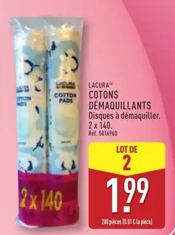 ALDI Lacura cottons démaquillants offre