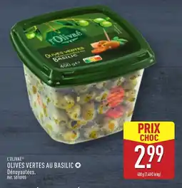 ALDI L'olivaé olives vertes au basilic offre