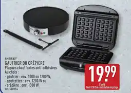 ALDI Ambiano gaufrier ou crêpière offre