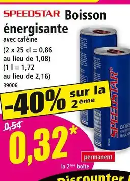 Norma Speedstar Boisson énergisante offre