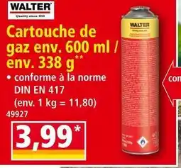 Norma Walter Cartouche de gaz env. 600 ml / env. 338 g offre