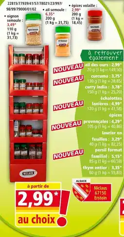 Norma Niclaus Epices au choix offre