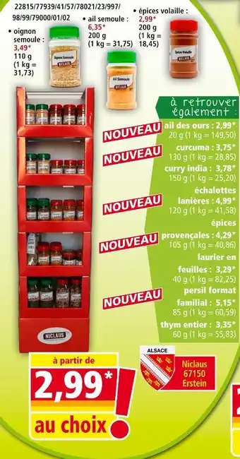 Norma Niclaus Epices au choix offre