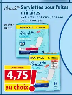 Norma FLORIOLA Serviettes pour fuites urinaires offre