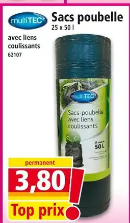 Norma multiTEC Sacs poubelle avec liens coulissants offre