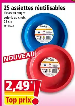 Norma DESTER 25 assiettes réutilisables offre