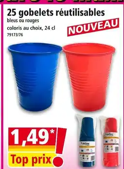 Norma DESTER 25 gobelets réutilisables offre