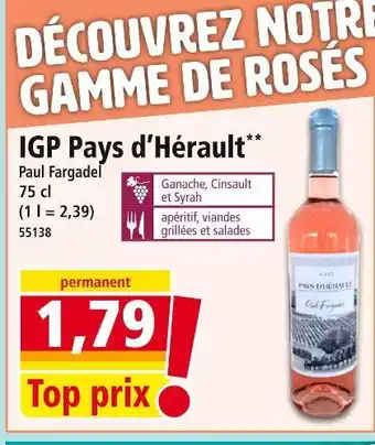 Norma Paul Fargadel IGP Pays d'Hérault offre
