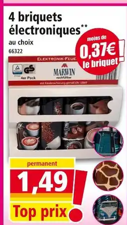 Norma Marwin 4 briquets électroniques offre