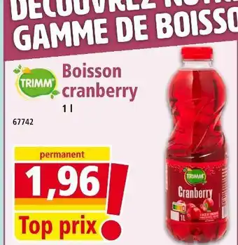 Norma TRIMM Boisson cranberry offre